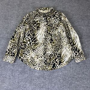 Jones New York Leopard Print Button Down Shirt Women's Plus Size 1X‎